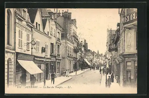 AK Auxerre, La Rue du Temple