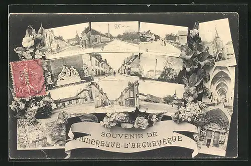 AK Villeneuve-l`Archeveque, Ortsansichten als Postkarten