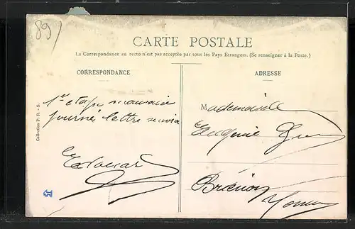 Passepartout-AK Villeneuve-l`Archeveque, Ortsansichten mit Strassenmotiv und Kirche