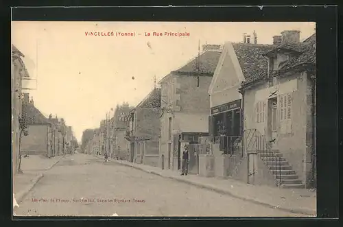 AK Vincelles, La Rue Principale