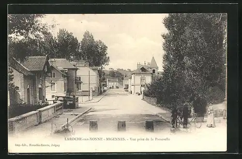 AK Laroche-sur-Yonne-Migennes, Vue prise de la Passerelle