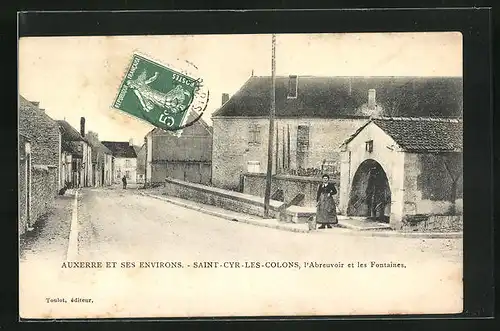 AK Saint-Cyr-les-Colons, l'Abreuvoir et les Fontaines