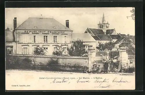 AK Saint-Cyr-les-Colons, la Marie et l'Eglise