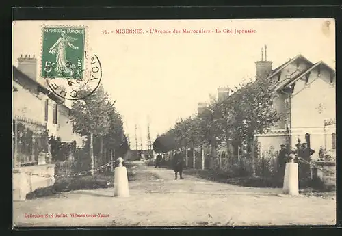 AK Migennes, l'Avenue des Marronniers, la Cité Japonaise