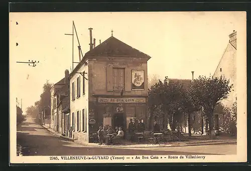 AK Villeneuve-la-Guyard, Au Bon Coin, Route de Villethierry