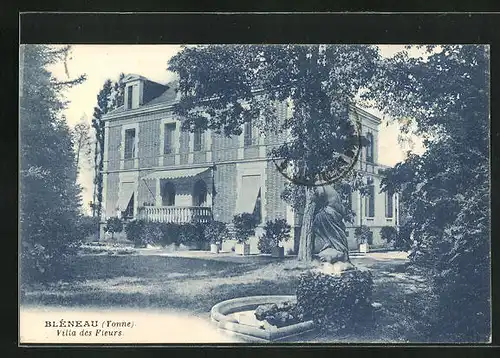 Mondschein-AK Bléneau, Villa des Fleurs