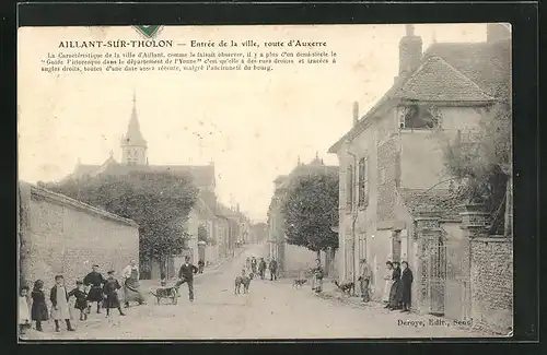 AK Aillant-sur-Tholon, Entrée de la ville, route d'Auxerre