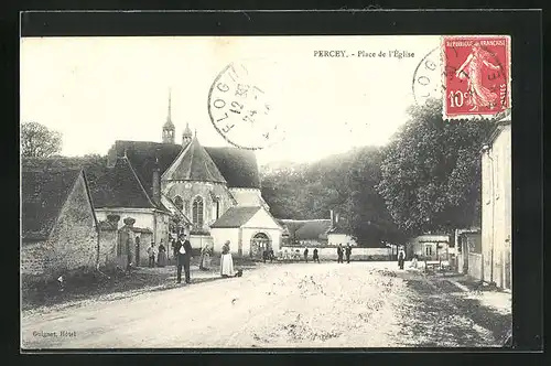 AK Percey, Place de l'Eglise