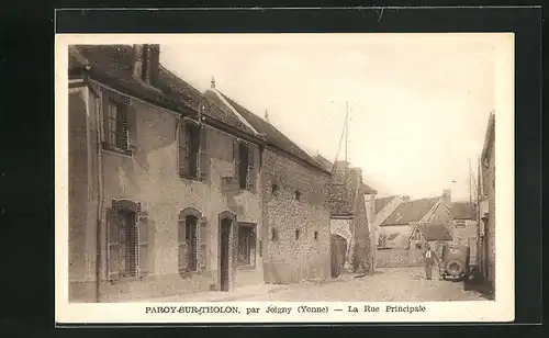 AK Paroy-sur-Tholon, La Rue Principale