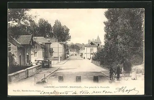 AK Laroche-sur-Yonne-Migennes, Vue prise de la Passerelle