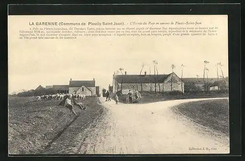 AK Plessis-Saint-Jean, La Garenne, L'Entree du pays en venant de Plessis Saint Jean