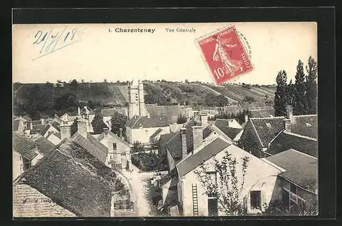 AK Charentenay, Blick über Dächer der Ortschaft
