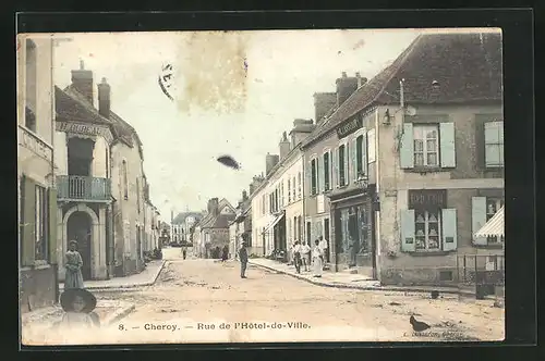 AK Cheroy, Rue de l`Hôtel-de-Ville, Ortspartie