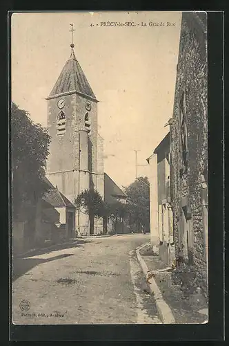 AK Précy-le-Sec, La Grande Rue