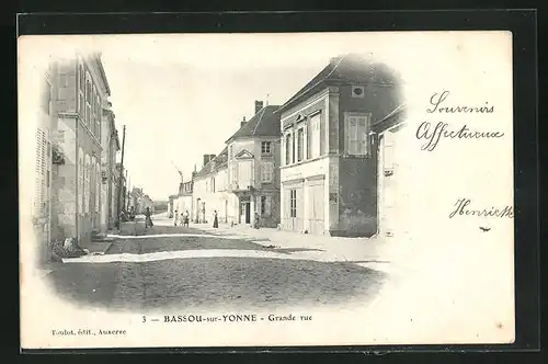 AK Bassou-sur-Yonne, Grande Rue