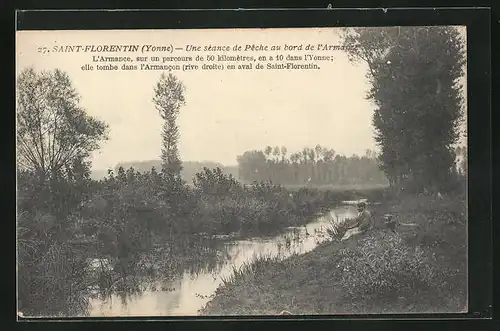 AK Saint-Florentin, Une séance de Pêche au bord de l`Armance