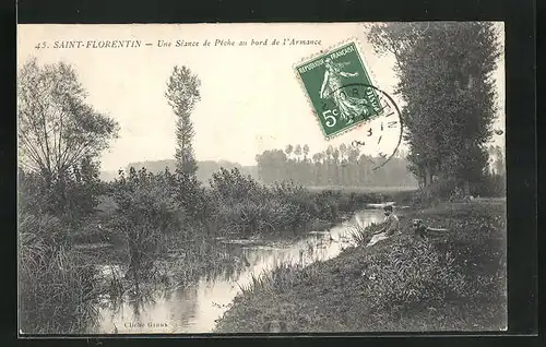 AK Saint-Florentin, Une Séance de Pêche au bord de l`Armance