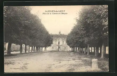 AK St-Julien-du-Sault, Place de la Liberté et l`Hospice