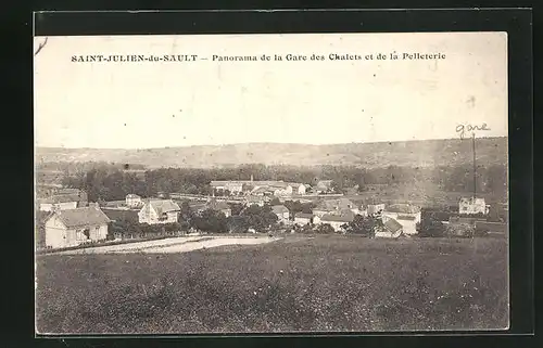 AK Saint-Julien-du-Sault, Panorama de la Gare des Chalets et de la Pelleterie