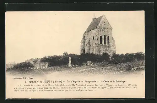 AK St-Julien-du-Sault, La Chapelle de Vauguitain et la Crête de la Montagne