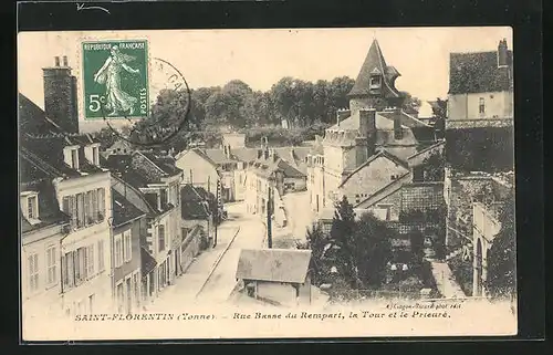 AK Saint-Florentin, Rue Basse du Rempart, la Tour et le Prieure