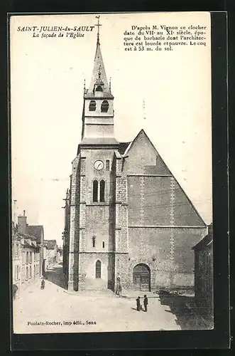 AK Saint-Julien-du-Sault, La facade de l'Eglise