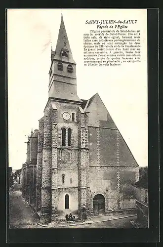 AK Saint-Julien-du-Sault, Facade de l'Eglise