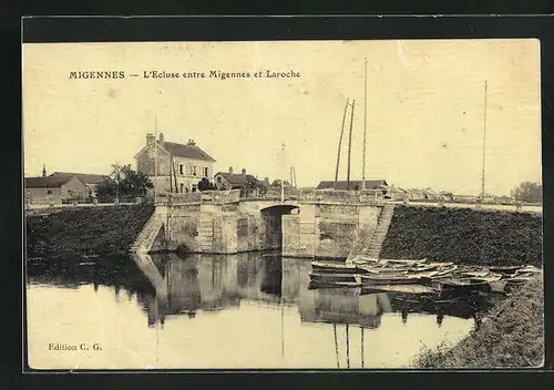 AK Migennes, L'Ecluse entre Migennes et Laroche