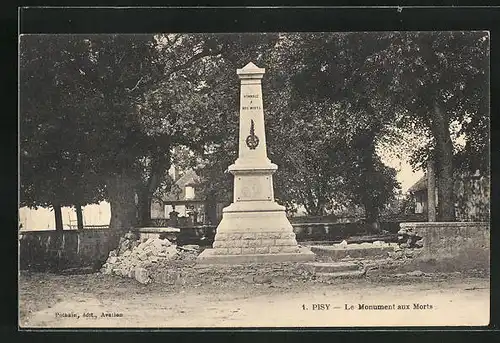 AK Pisy, Le Monument aux Morts