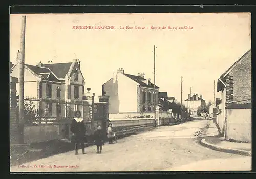 AK Migennes-Laroche, La Rue Neuve, Route de Bussy-en-Othe