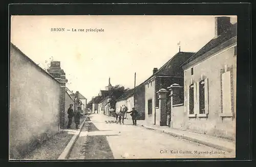 AK Brion, La rue principale, Strassenpartie