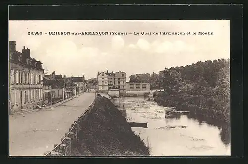 AK Brienon-sur-Armancon, le Quai de l'Armancon et le Moulin
