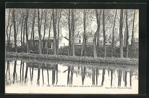 AK Laroche, la Gare vue prise du Canal