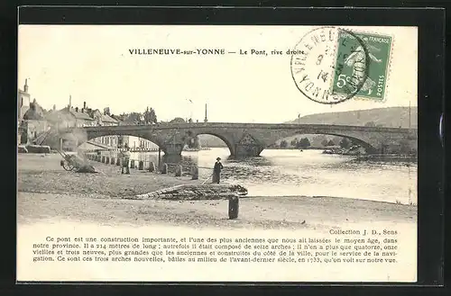 AK Villeneuve-sur-Yonne, le Pont