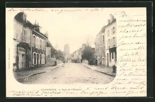 AK Tonnerre, Blick zur Kirche von der Rue de l`Hopital