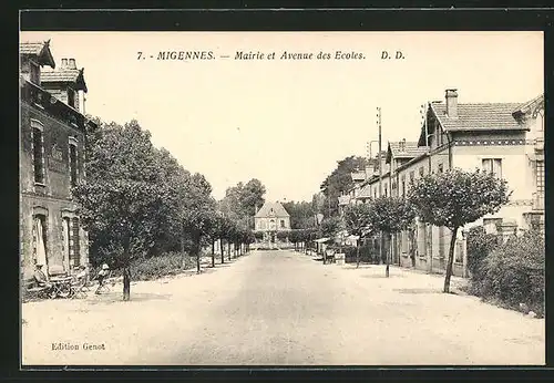 AK Migennes, Mairie et Avenue des Ecoles