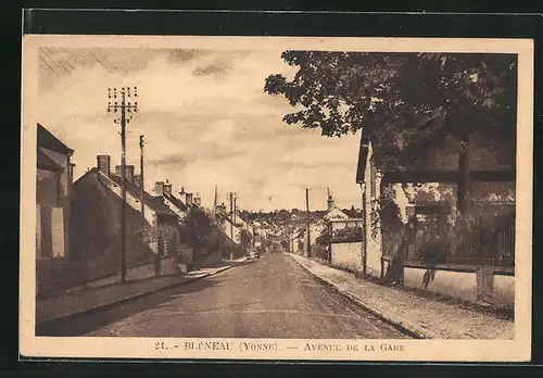 AK Bleneau, Vue en Avenue de la Gare