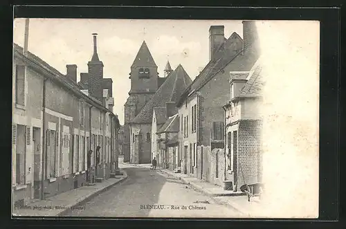 AK Bleneau, Rue du Chateau, vue sur l`Eglise