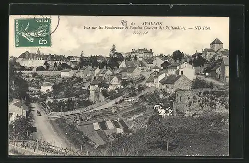 AK Avallon, Vue sur les Foudereaux et l`ancien Couvent des Visitandines