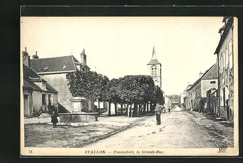 AK Avallon, Pontaubert, La Grande-Rue