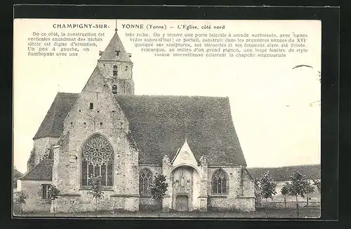 AK Champigny-sur-Yonne, L`Eglise, Côté nord