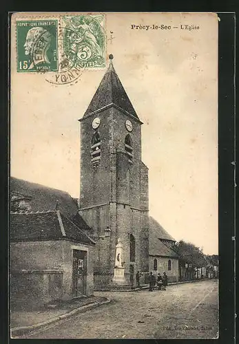 AK Précy-le-Sec, Monument et l'Eglise
