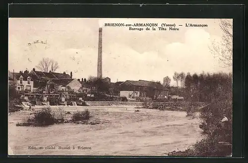AK Brienon-sur-Armancon, L`Armancon, Barrage de la Tete Noire