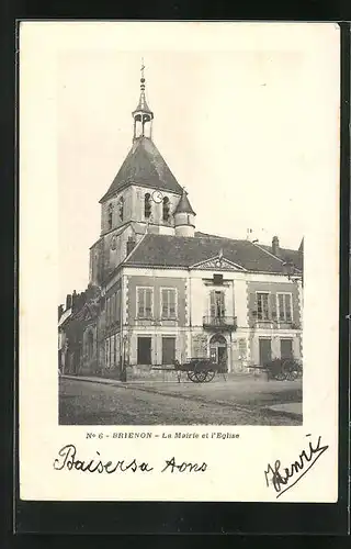 AK Brienon, La Mairie et l`Eglise