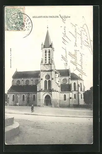 AK Aillant-sur-Tholon, Rue et l'Eglise