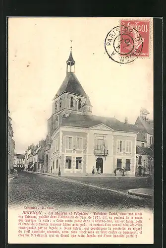 AK Brienon, La Mairie et l'Eglise