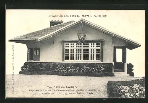 AK Paris, Exposition des Arts du Travail 1912, Type Cottage Ouvrier