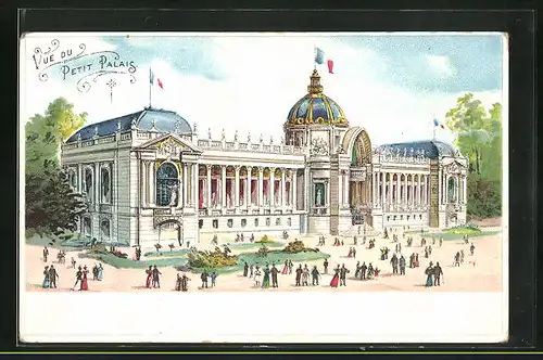 Lithographie Paris, Exposition universelle de 1900, Vue du Petit Palais