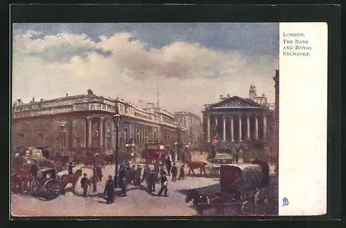 Künstler-AK Raphael Tuck & Sons Nr. 770: London, the Bank and Royal Exchange