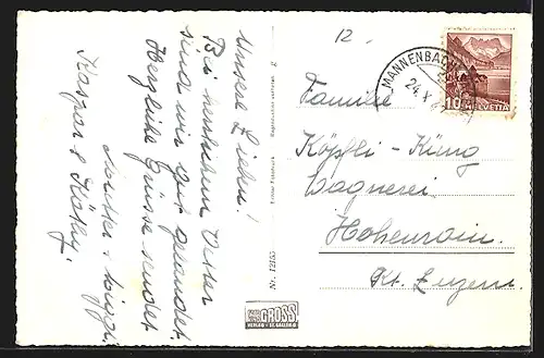 AK Salenstein, Ortsansicht vom Schloss Arenenberg mit Untersee